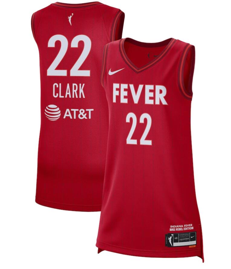 Men Unisex Indiana Fever #22 Caitlin Clark Nike Red 2024 WNBA Draft Rebel Edition Victory red Jersey